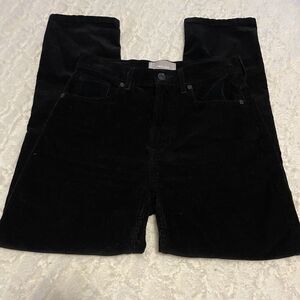 Everlane Size 26 Black Baby Cord Cheeky Jeans Pants Crop Straight Hi-Rise